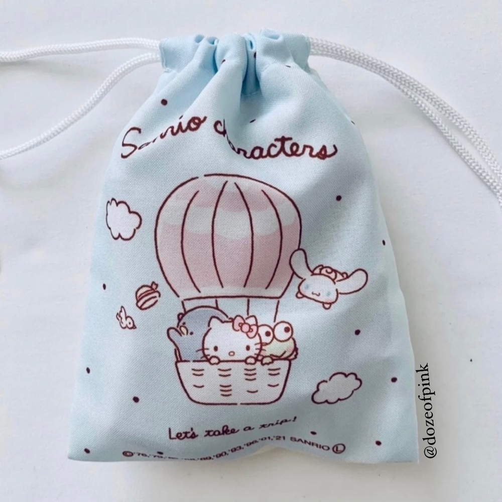 Sanrio characters vacation theme drawstring bag